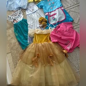 LOT (7) Dress Up Belle Gown, Encanto, Frozen, Doctor, Matilda